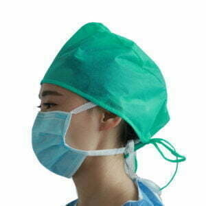 Gorro de médico desechable con lazos en la espalda Verde