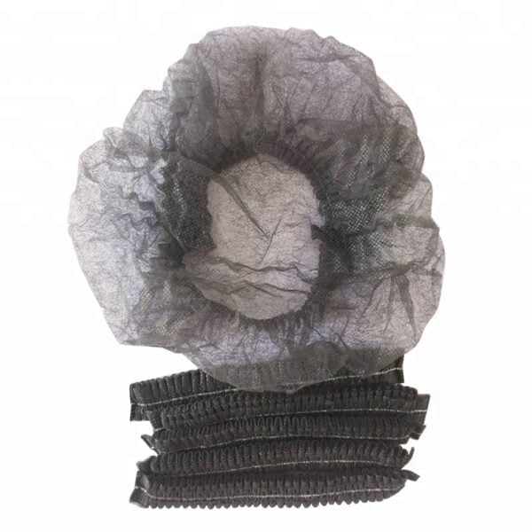 Disposable Nonwoven Black Mob Cap Clip Cap Hairnet