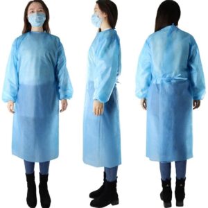 50pcs- PP no tejido desechable-isolación-batas puño elástico
