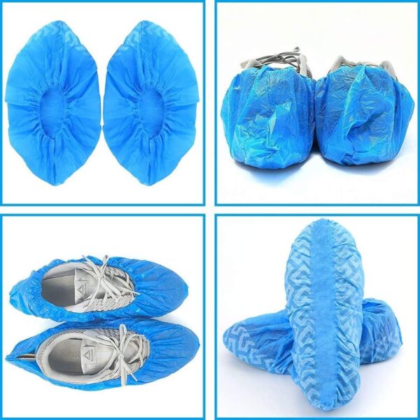 Cubrezapatos desechables de tela no tejida azul antideslizante