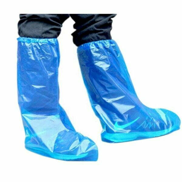 couvre-bottes en plastique jetable bleu 40x50cm